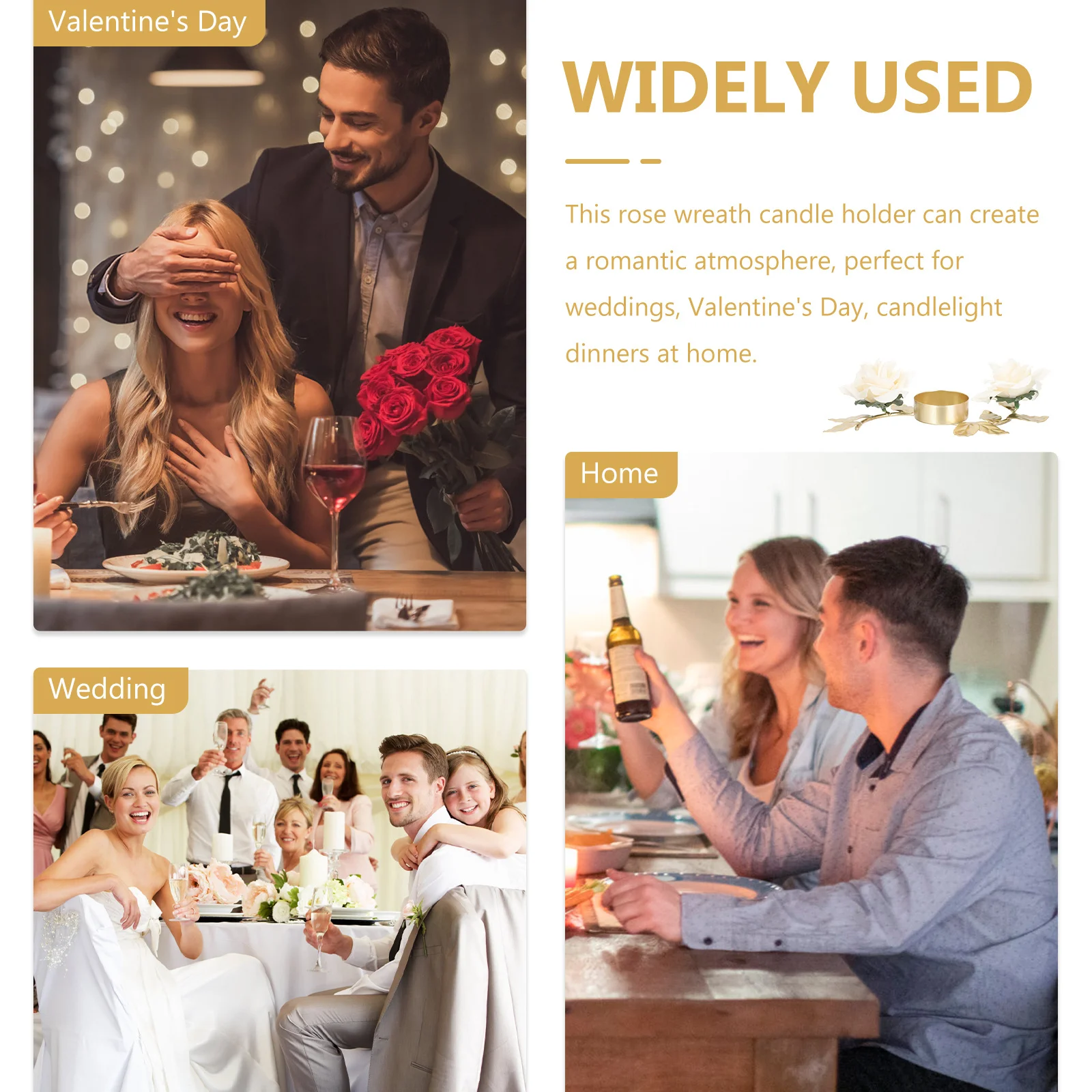 

Iron Holder Featuring Simulated Rose Flower for Wedding Party Decoration Elegant Home Decor Accessory Lightweight