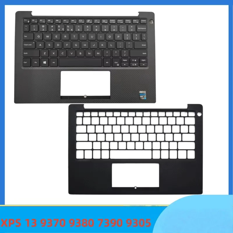 New For XPS 13 9370 9380 7390 9305 Laptop Upper Case Palmrest Cover C Shell Backlight Keyboard 0KPRW0