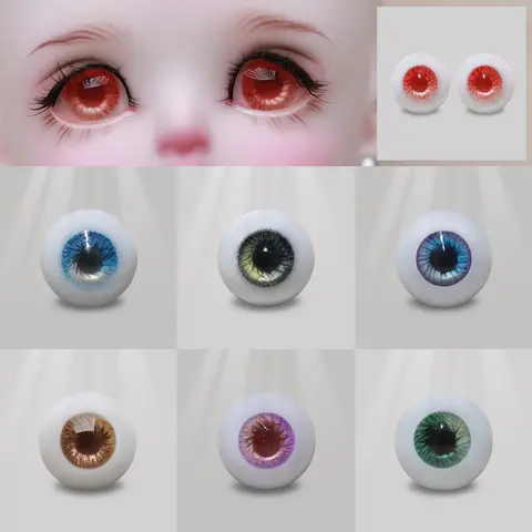BJD Eyes Resina da 8 mm a 20 mm Artigianale Colorato Base Piatta Vita come Anime Eye Dolls Accessori