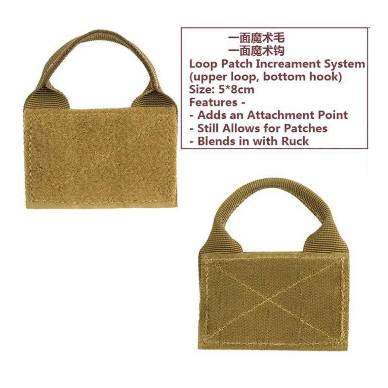 Taktischer Rucksack Weste Patch Molle Adapter Panel Haken und Ring Konverter mit angebrachter ID Patch DIY Patch Tasche – Detail 3