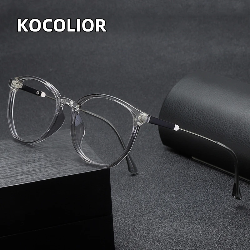 KOCOLIOR New Anti Blue Light Stainless Steel Alloy Cat Eye Reading Glasses Women's Presbyopia Glasses With Diopter +2.25 +3.25