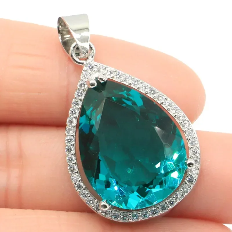 7g Real personalizado 925 colgante de plata esterlina sólida forma de gota Zultanita naranja Spessartine peridoto Londres azul aguamarina CZ D