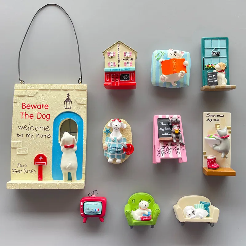 Kawaii Korean Style Dog Fridge Magnets Wedding Gifts Home Decor Fridge Stickers Children Toys Festival Gifts Blackboard Stickers