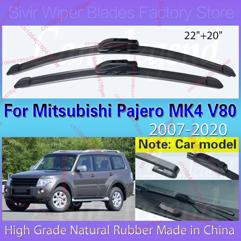 

Car Wiper Blade For Mitsubishi Pajero MK4 V80 2007-2020 22"+20" Front Window Washer Windscreen Windshield Rain Brush Accessories