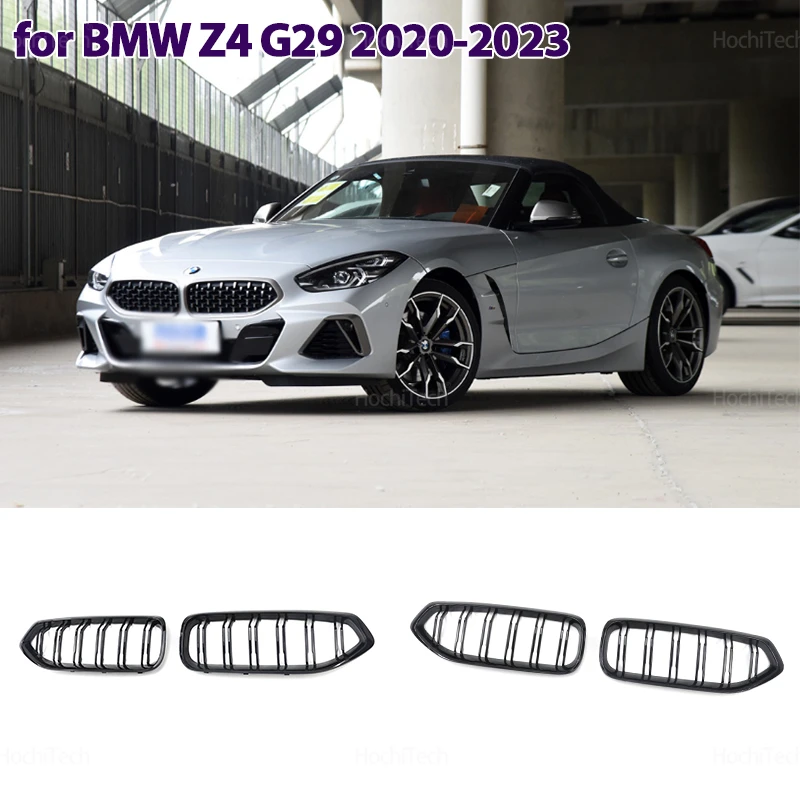 

Передний бампер автомобиля, решетка почек для BMW Z4 G29 Roadster M40i sDrive 25i 2020-2024, новый вид, замена, черные решетки с двойной планкой