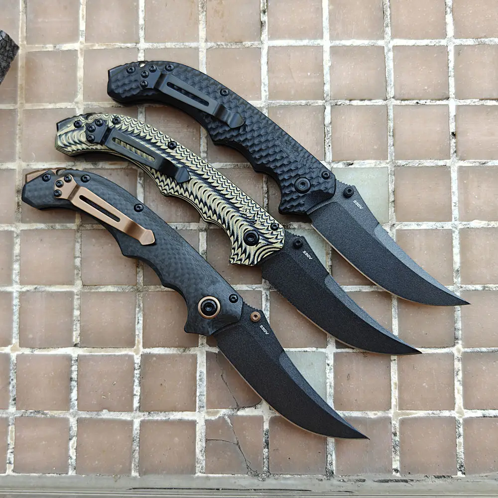 JUFULE 865 Mini Bedlam Best Foam Carbon Fiber / G10 Washers Folding Pocket EDC Tool Camping Hunt Mark S90V Blade Outdoors Knife - view 3