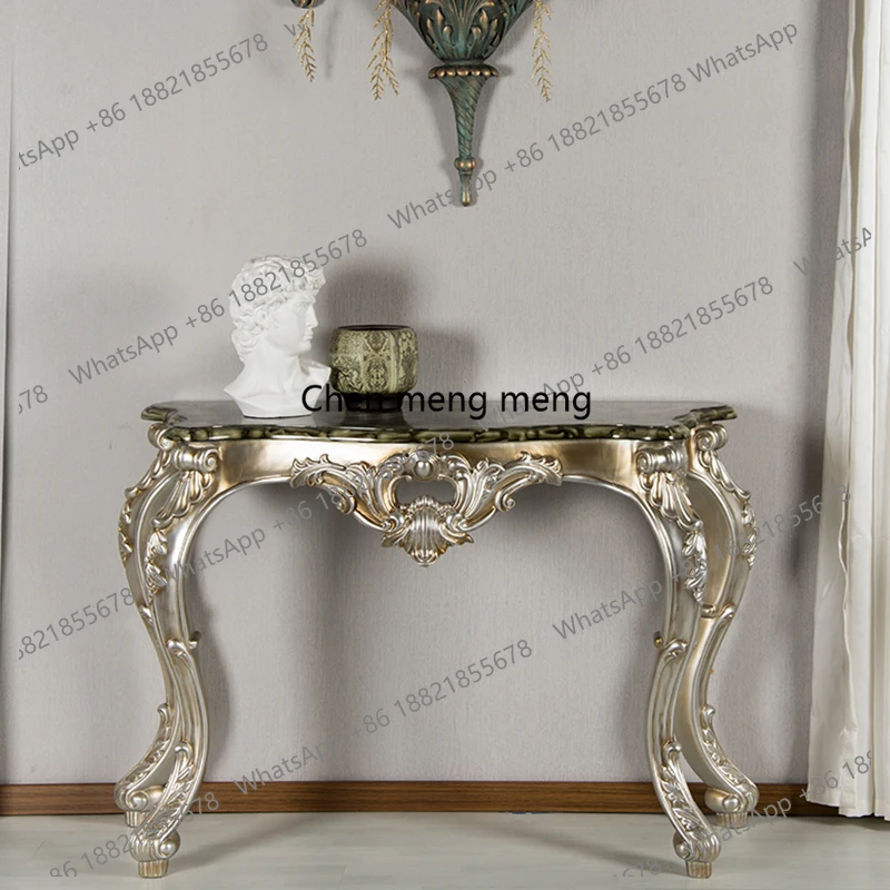 

Carved European-style entrance table, living room corridor, retro entrance decoration, desk against the wall, foyer