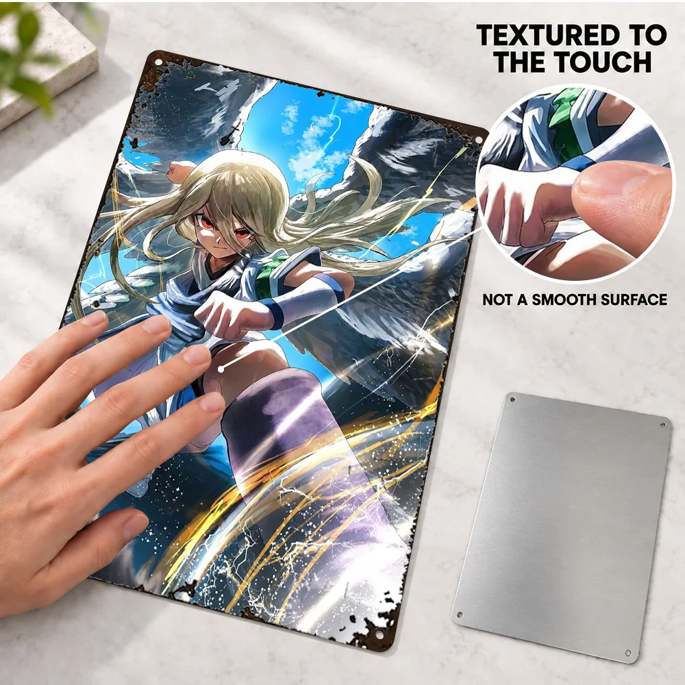 Inazuma Eleven Anime Design Aluminum Poster Customized Metal Sign Fantasy Illustration Wall Art For Gaming Room Collector Gift