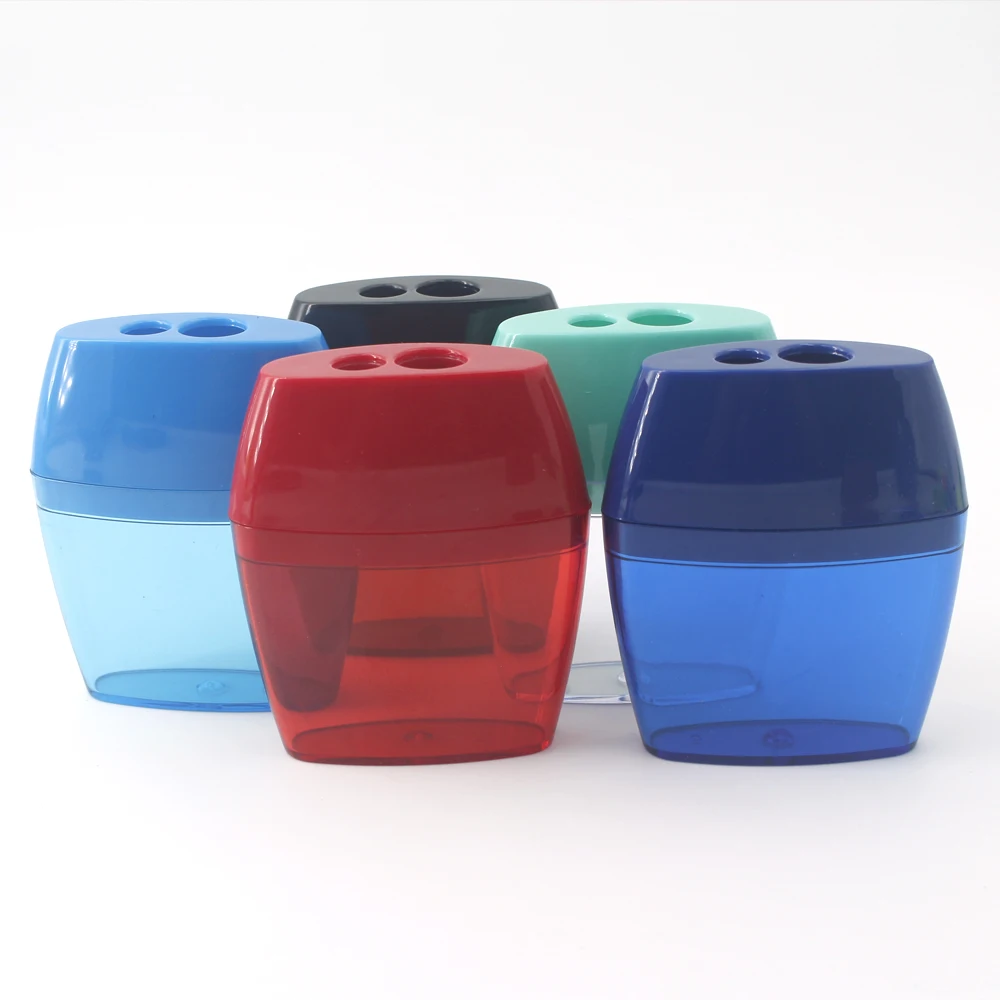 Dual-hole high-capacity pencil sharpener with shavings storage, durable and easy to use, perfect pencil sharpener for student