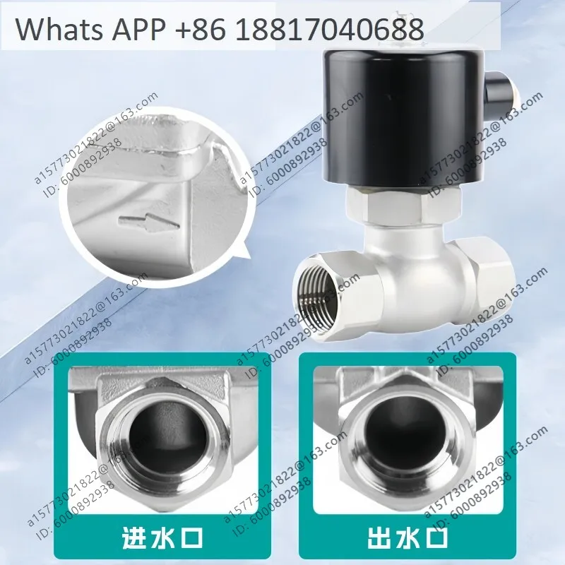 Elettrovalvola Stainless steel high temperature steam solenoid control valve USAC220DC24VDN4 minutes 6 minutes 1 inch Acqua e vapore — dettaglio 3