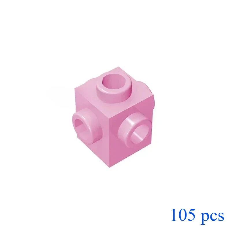 105ピース MOC 4733 改良版 1x1 ビルディングブロックキット、四面ネイルブロック粒子パズル DIY おもちゃ 子供のクリスマスプレゼント