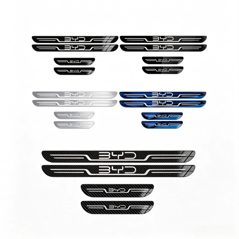 4Pcs BYD Series Car Door Sill Stainless Metal Protection for BYD Atto 3 Yuan Plus Song Plus Seal Dolphin Sealion Seagull Shark