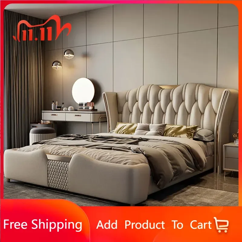 

Luxury Leg Kids Double Bed Modern High End King Size Frame Double Bed Girl Sleeping Cama Matrimonio Furniture For Bedroom