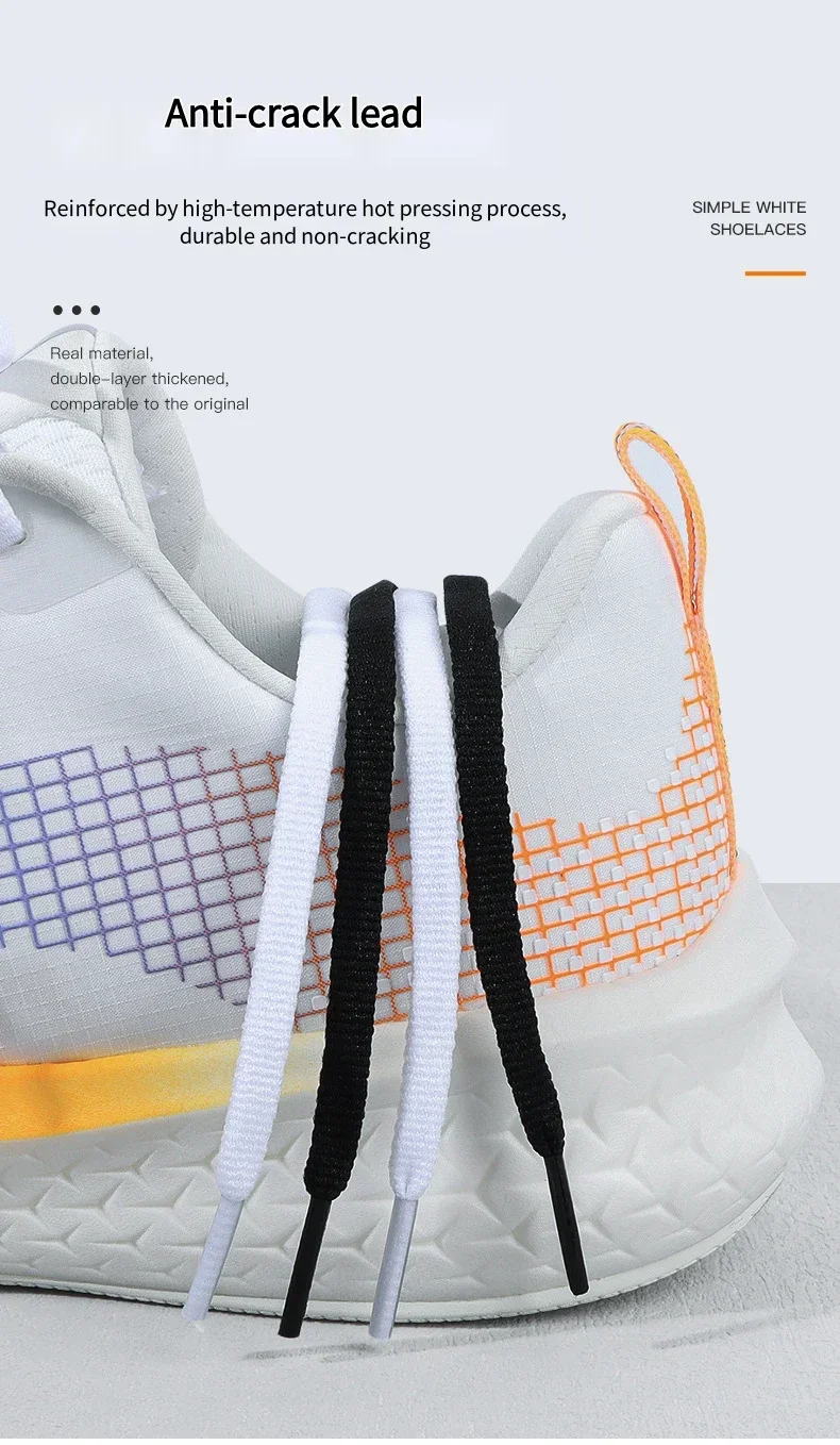 6 mm breite flache Schnürsenkel für Turnschuhe, Basketballschuhe, Schnürsenkel für Schuhe, weiß, schwarz, Schnürsenkel, 90/120/140/160 cm, Schuhzubehör – Detail 5