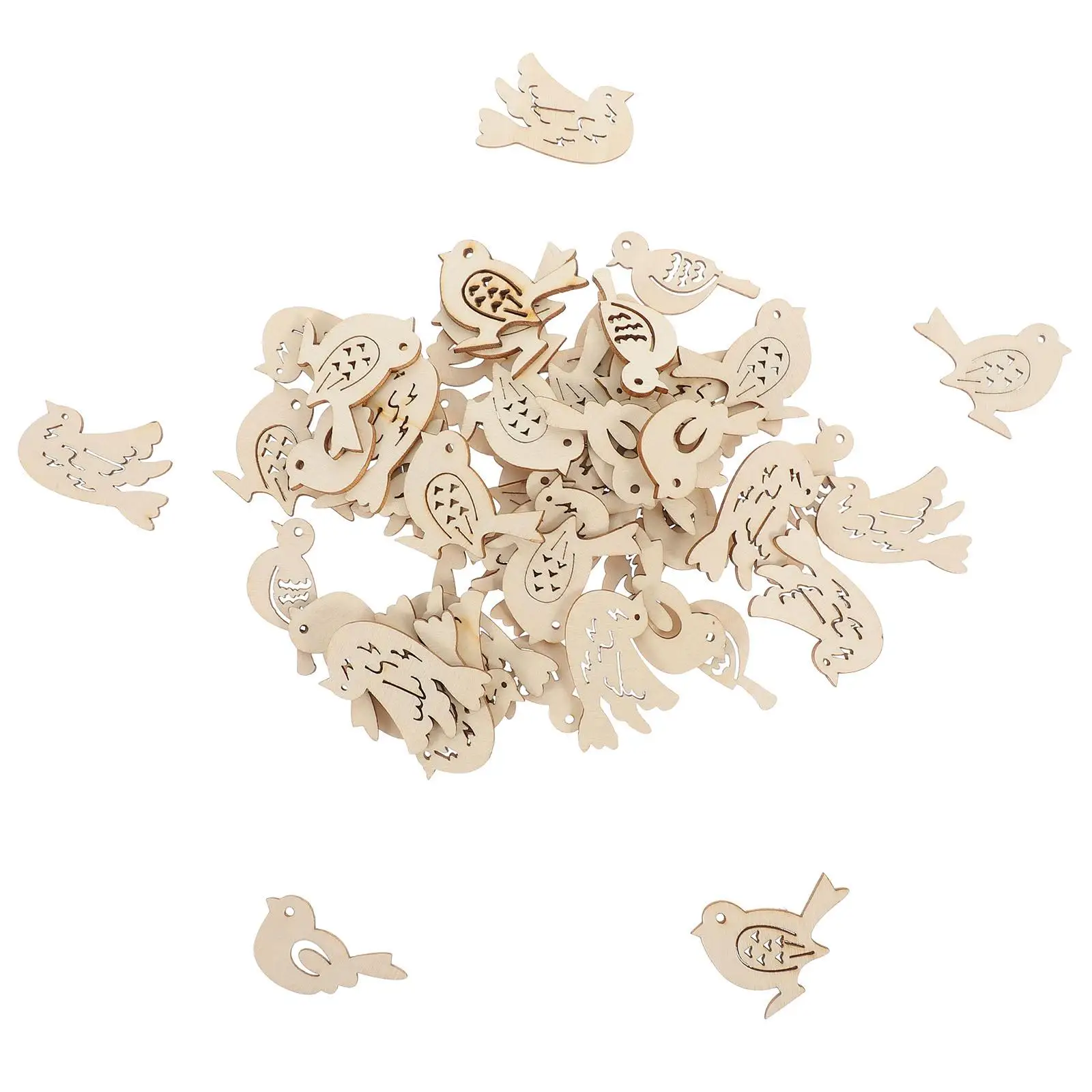 

Bird Ball Wooden Pendant Cutouts For Crafts Decorate Embellishments Small Birds