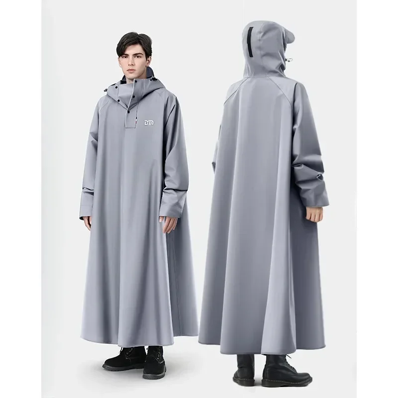 Korean Fashion Rain Coat One-piece Long Raincoat Thicken Oxford Waterproof Rain Gear Rain Poncho Loose Oversized Hooded Rainwear