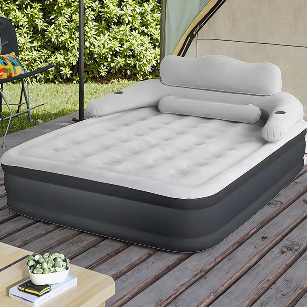 

Hot Sale Luxury King Size Air Mattress Outdoor Camping Inflatable Air Bed With Built in Pump China