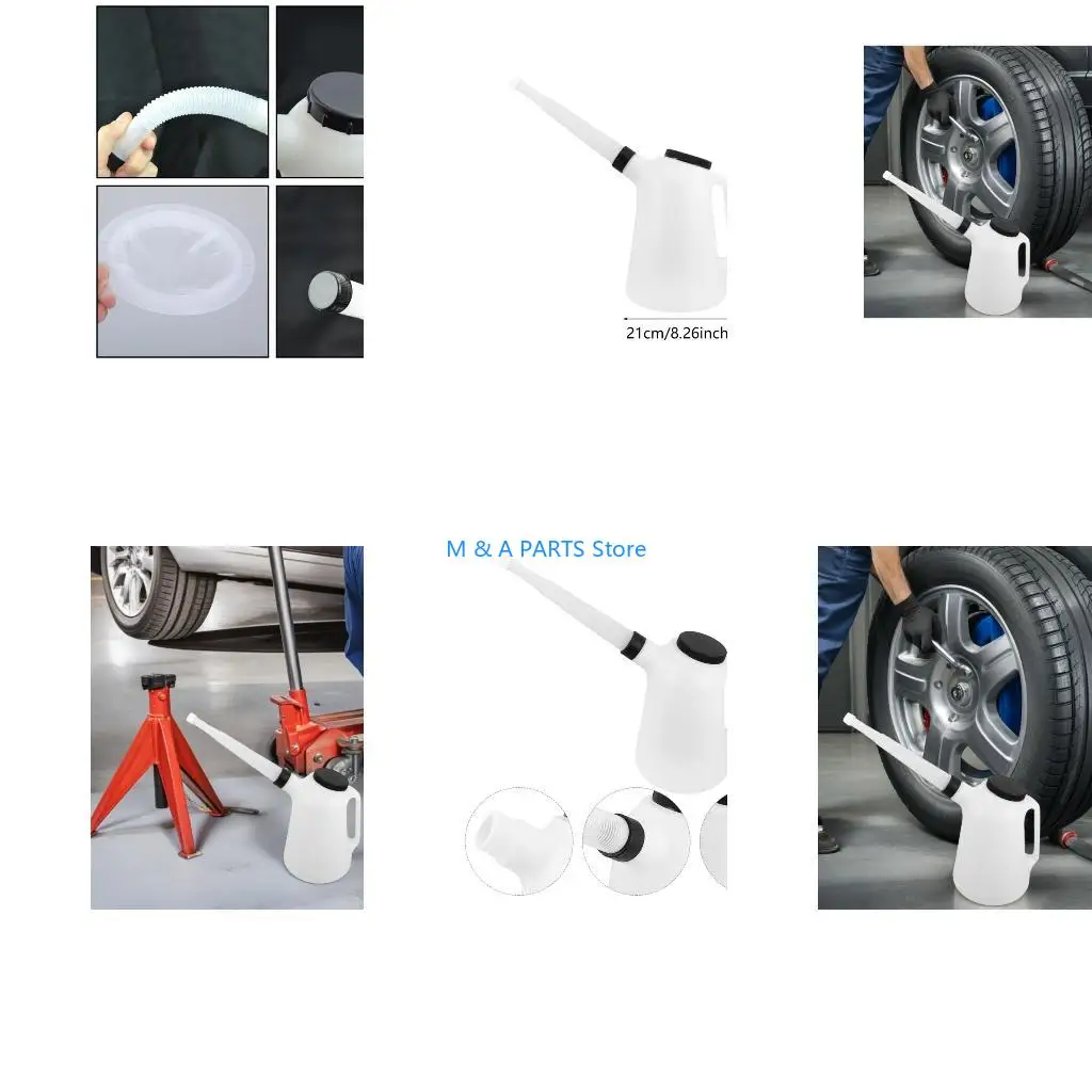 U1JF 5L Oil Jugs Automotive Fluid Dispenser with Spout Lid & Caps Strong Plastic Container Upgrades for Motorcycle Truck Car