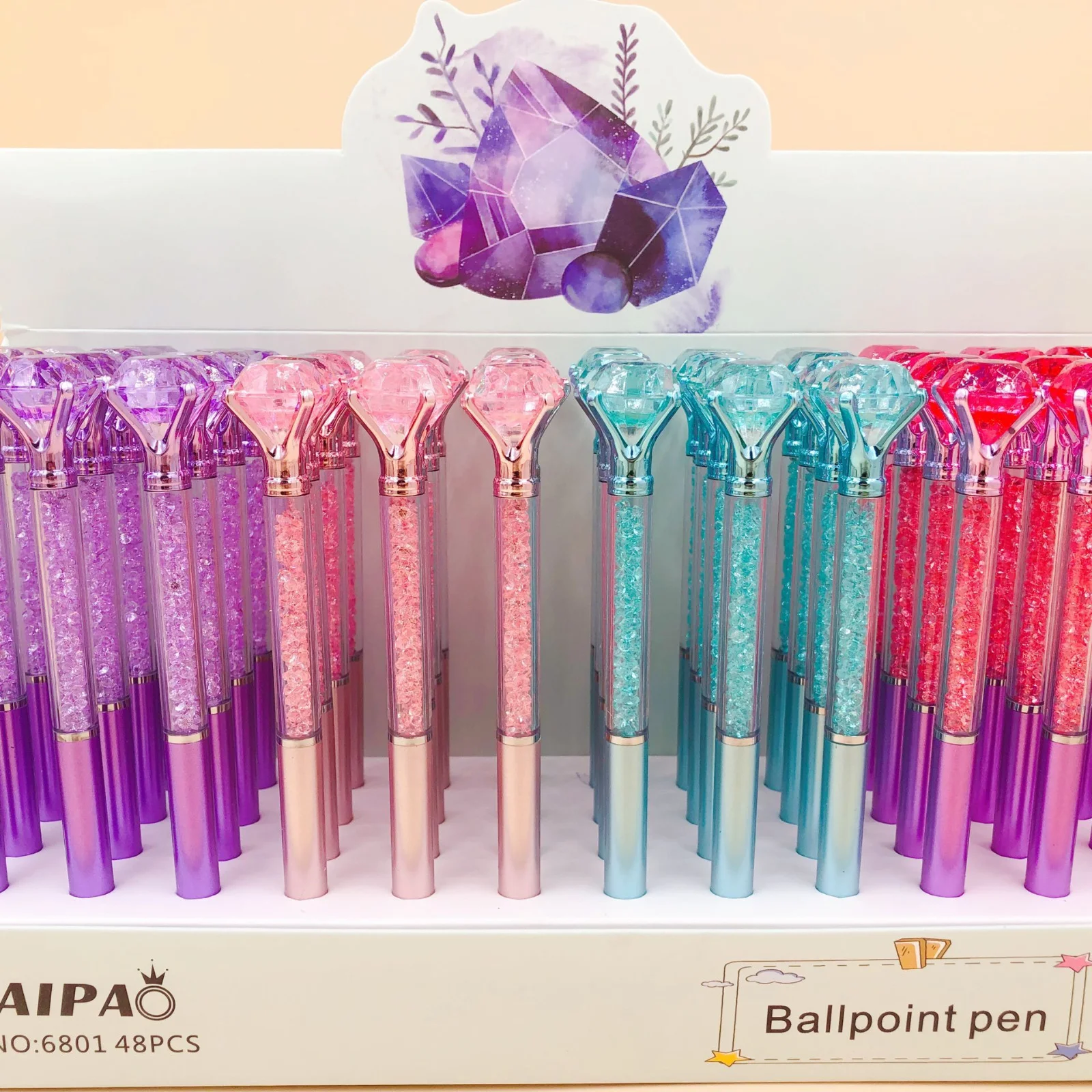 1 Pieces Stationery Ballpoint Pen Cute Creative Sweet Lovely Pretty Diamond Funny Pens