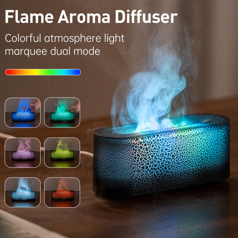 7 Colorful Flame Diffuser USB Air Humidifier Aromatherapy Essential for Bedroom Yoga Home Aroma Oil Diffuser Fragrance Diffuser