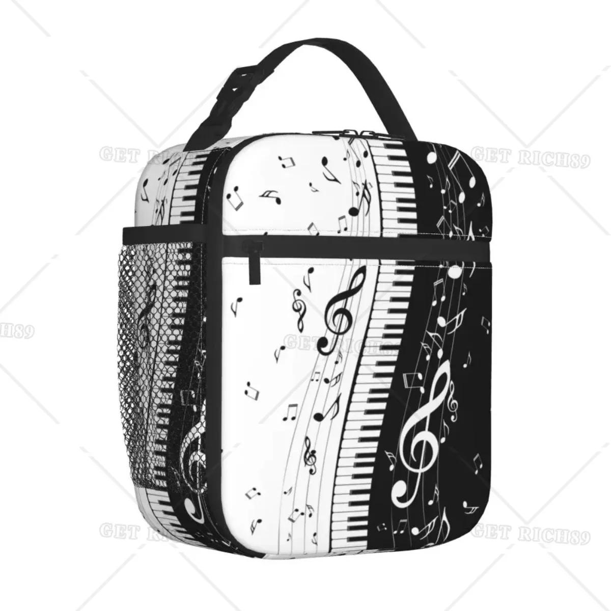 Aesthetic Piano Keys Musician Pianist Accessories  Insulated Lunch Bag for Men Women Musical Notes Pianos Lunch Box for Work