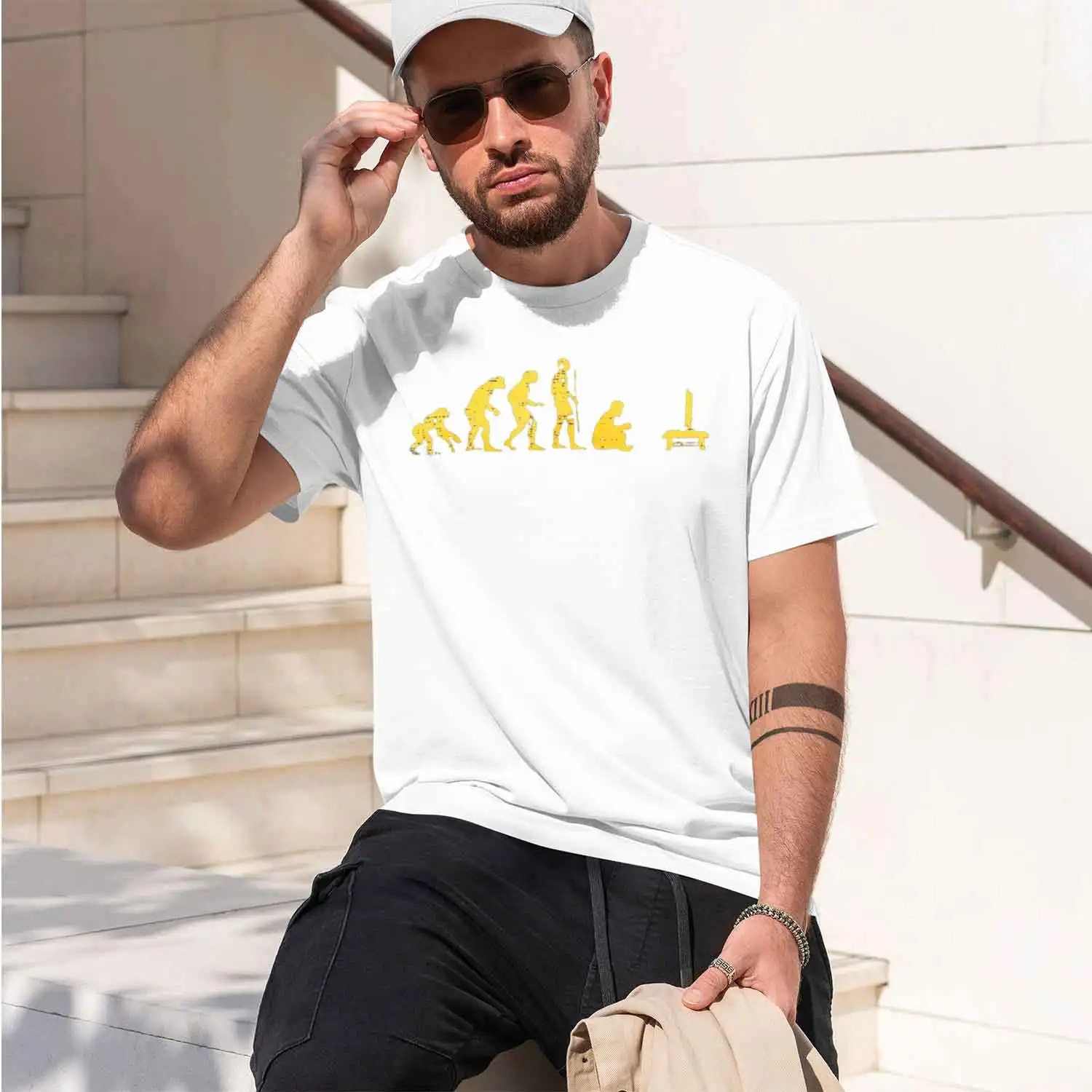 Gamer Human Evolution Funny T-Shirt Tee for Men th Cool Novelty Grh Casual Grh T Shirts 2026 New Model Short-sleeve crewneck T-S