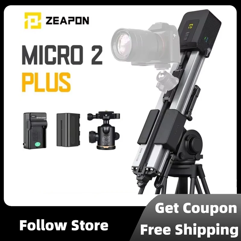 

Zeapon Motorized Micro 2 Plus 54cm/21.2in 4.5kg Camera Slider Portable Travel Distance All-Direction Capacity 39 Decibels Motor