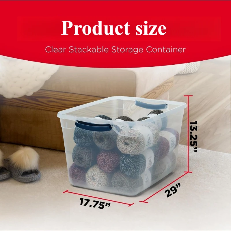

6-piece stackable plastic storage box with durable storage compartment, perfect for storing in wardrobes and laundry rooms