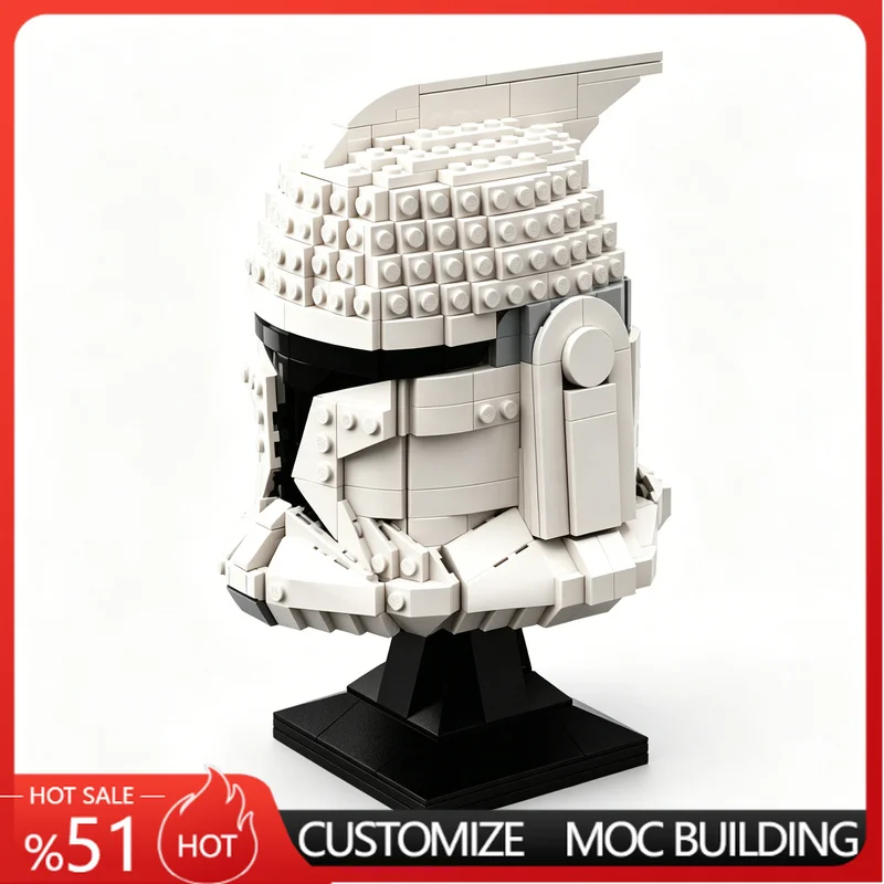 

757PCS Trooper Helmet MOC Model Custom Building Blocks DIY Assembly Educational Toy Birthday Gift For Boys Movie Fans Collection