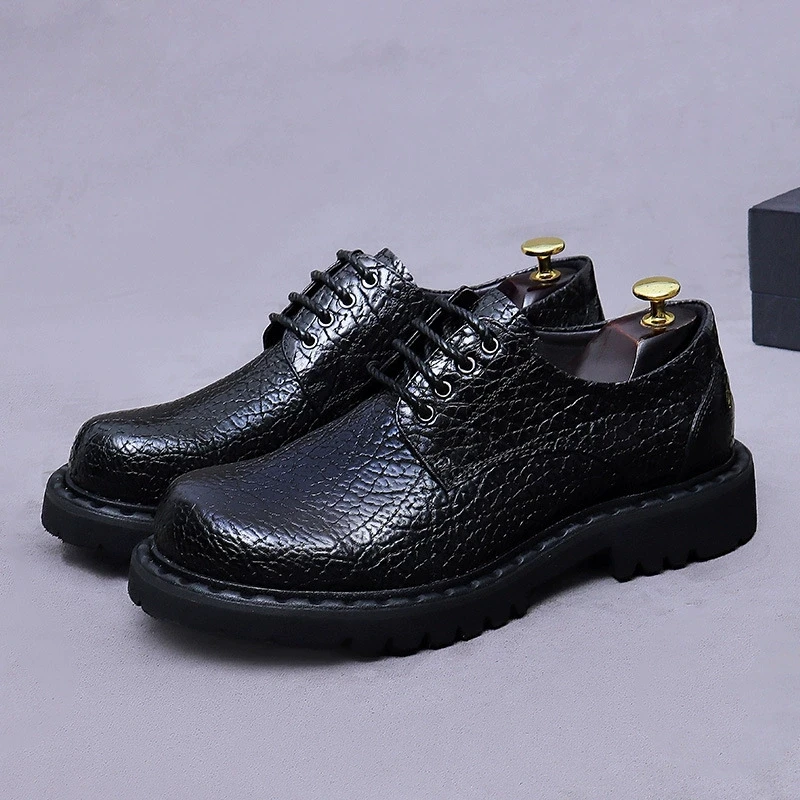 2026 New Men Classic Dress Shoes Genuine Leather Business Casual Formal Shoes Office Wedding Party Oxford Shoes