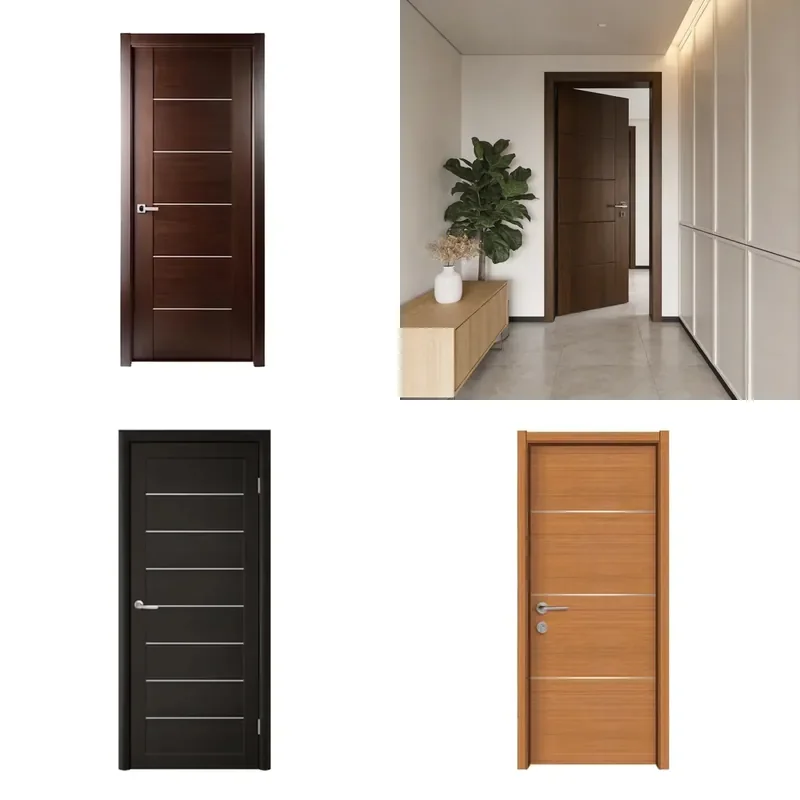 Custom Solid Wood Interior Door Modern Painted Finish Factory Direct Engineering Grade for Home Office