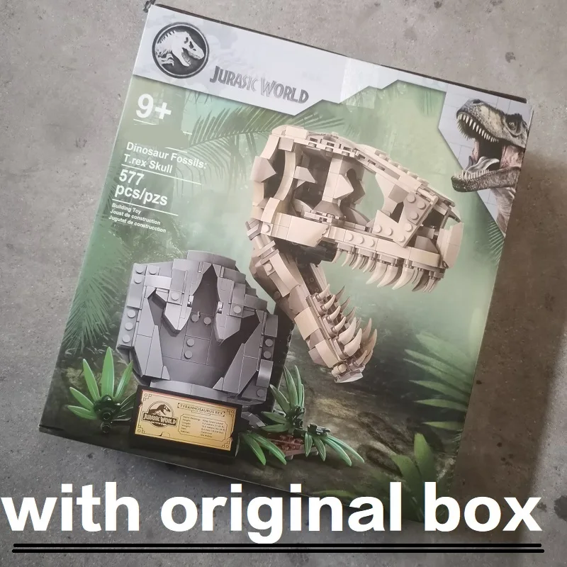

With Original Box 577PCS Dinosaur Fossils Skull Building Blocks Assembled 76964 Set Educational Bricks Toys Kids Gift