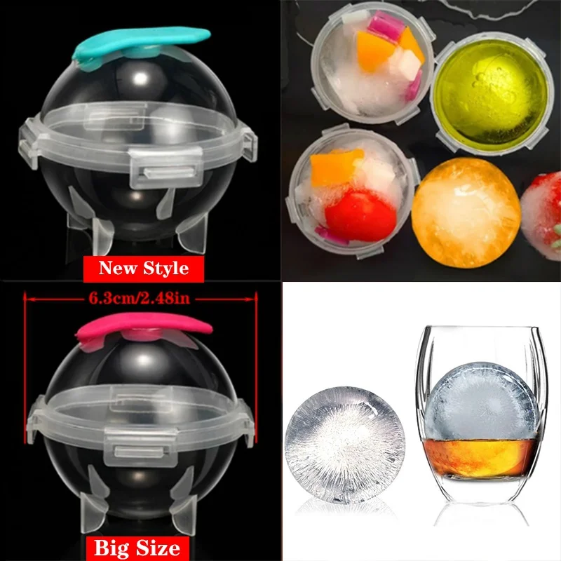 

6.1cm Round Ball Ice Cube Mold DIY Ice Cream Maker Silicone Ice Mould Whiskey Ice Tray for Bar Tool Kitchen Gadget Accessories