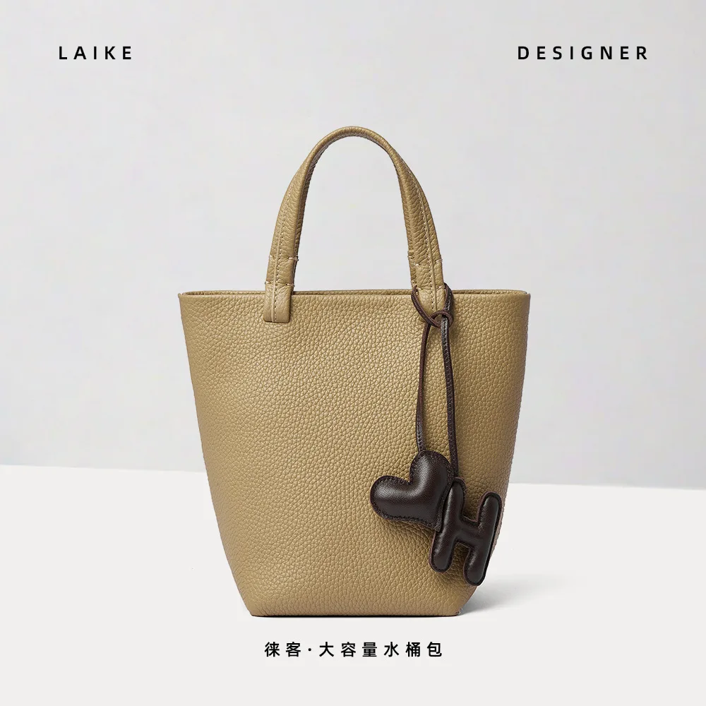

Bag women's new high-end simple portable bucket versatile leather casual tote niche shoulder