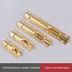 1 Pack Door Barrel Bolt Sliding Gate Latch Bolt Safety Copper Door Lock Copper Slide Lock for Door, 1.5/2/3/4 Inch