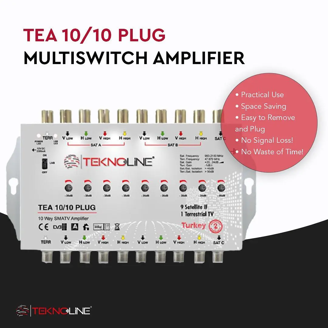 Satellite Amplifier Plug Series 10 Way SMA TV Amplifier