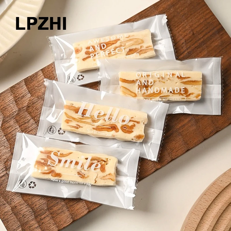 LPZHI-bolsas para hornear con sello caliente para fiesta de cumpleaños en casa, manualidades, dulces, arándanos, galletas, Toffee, turrón, decoración de embalaje, 100 piezas