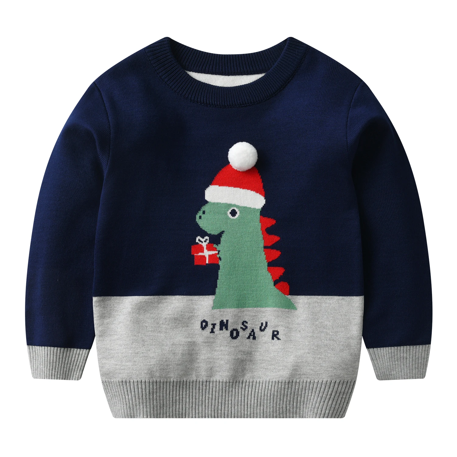 Boys' Cute Style Sweater Knitted Sweater Boys' Dinosaur Knitted Sweater Christmas Gift Sweater Knitted Hoodie