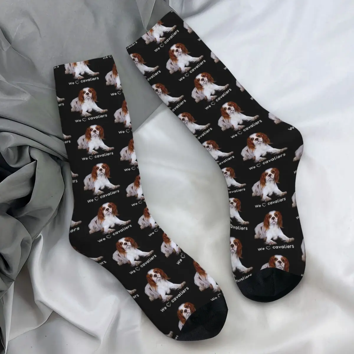 Cavalier King Charles Spaniel Looking Up Stockings Unisex Men Kawaii Pet Socks Socks Autumn Non Skid Socks Birthday Gift