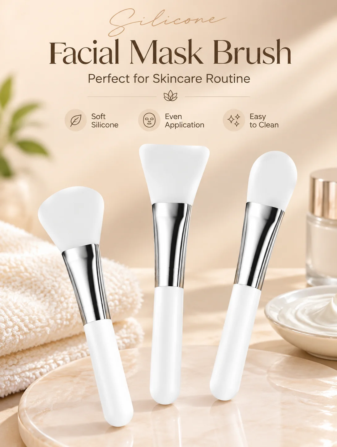 3 Pack Soft Silicone Mud Mask Brush Facial Clay Charcoal Peeling Applicator Spatula for Spa Home Salon Beauty Tool - view 5