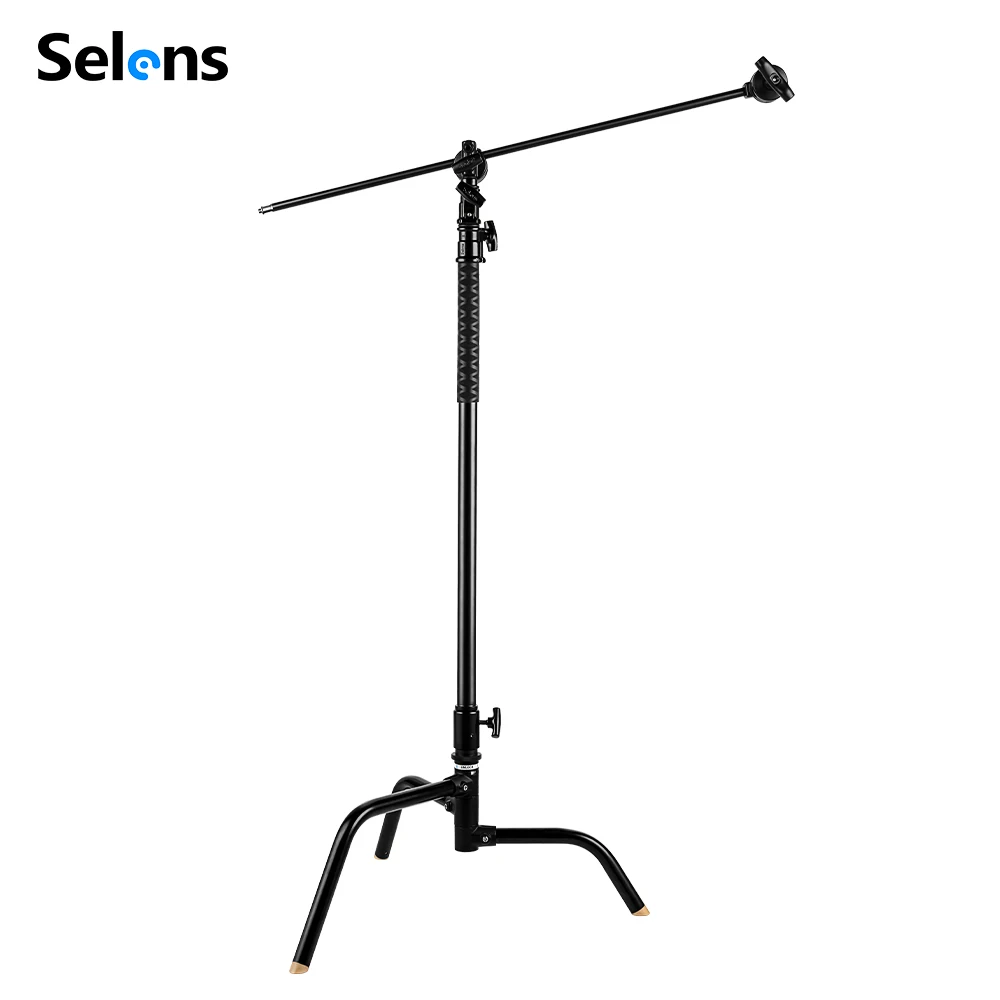 

Selens 3M Stainless Steel Quick Release C-stand + Adjustable Tripod + Boom Arm + Grip Arm 2 Color for Photography Studio