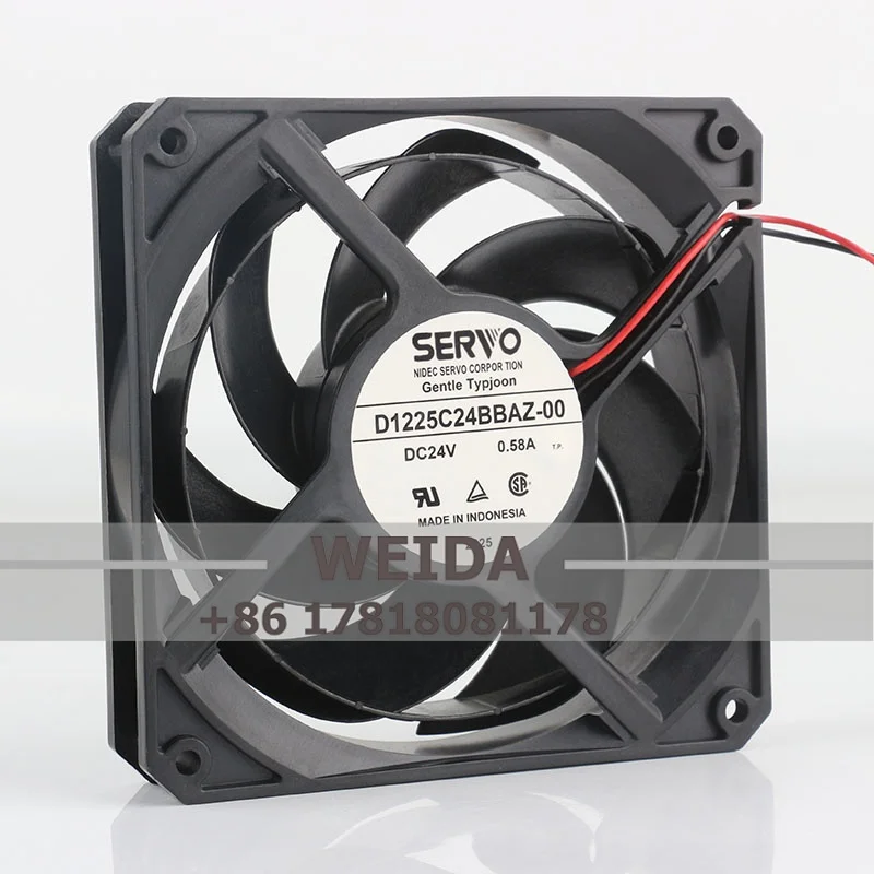 

D1225C24BBAZ-00 Chassis fan NIDEC SERVO DC24V 0.58A 12025 120*120*25mmDouble ball bearing frequency converter cooling fan