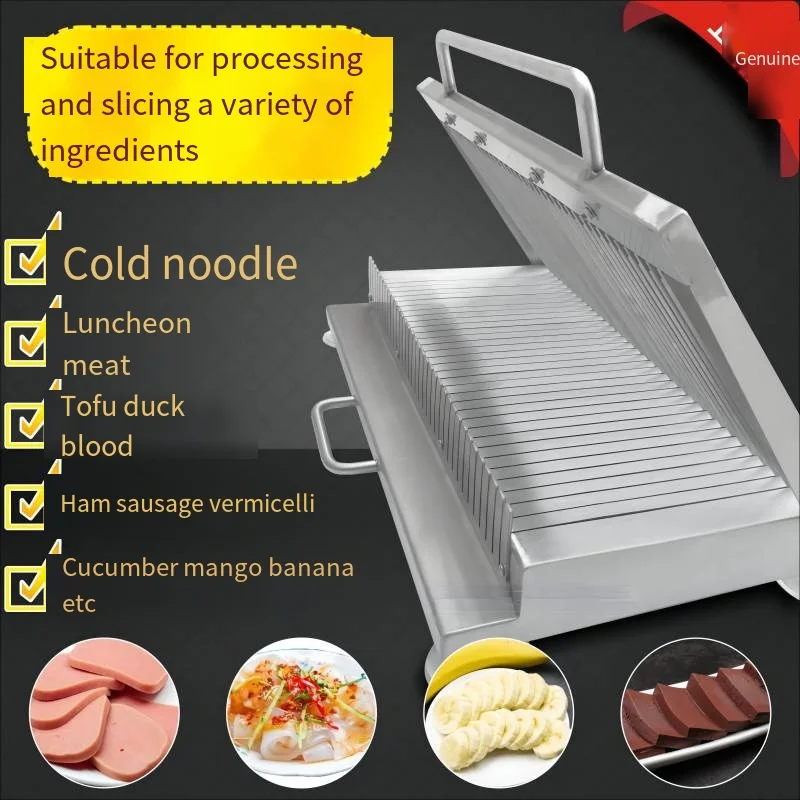 Slicer Hand Pressure Thickening Stainless Steel Ham Sausage Konjac Tofu Duck Blood Iuncheon Meat Cutting And Slicing Tool  414