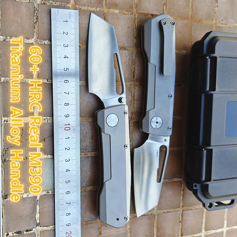 JUFULE WinterPudding Echte M390 Klinge Sieben Benutzerdefinierte Keramik Lager Titan Griff Tasche EDC Werkzeug Camping Jagd Klappmesser