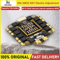MicoAir 55A AM32 4N1 ESC 2-6S 32-bit FPV Traverser ESC Support PWM/DShot300 signals Inside/outside 2oz copper strip deflector