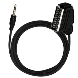 1Pc Scart Cable 21 Pin Scart Jack To 3.5mm Male Stereo Jack Full HD TV Multiple Shieldings Precision Connector 3.5 Audio Cable
