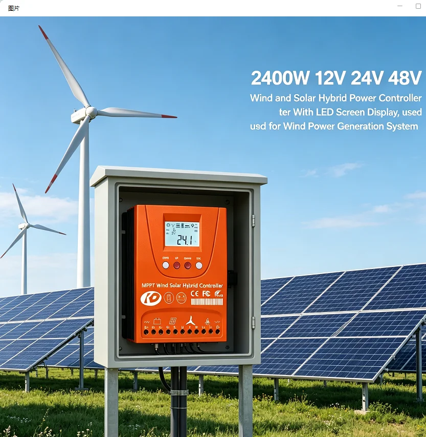 2400W 12V 24V 48V Wind and Solar Hybrid Power Controller With LED Screen Display, used for Wind Power Generation System