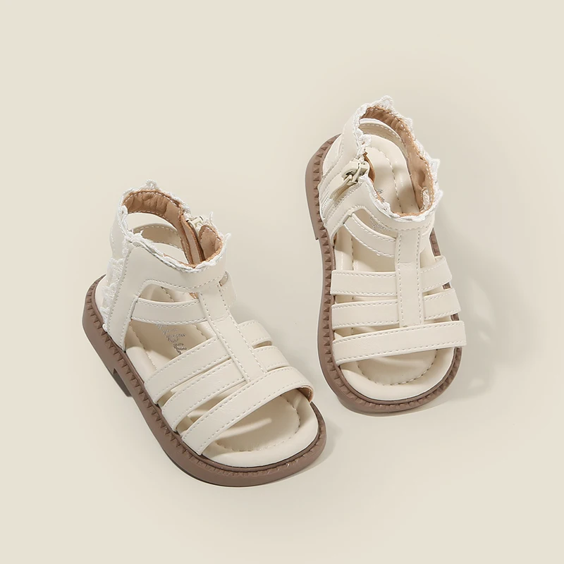 

Модные противоскользящие сандалии для девочки с высокими берцами на лето; мягкая подошва для обучения ходьбе; универсальный.