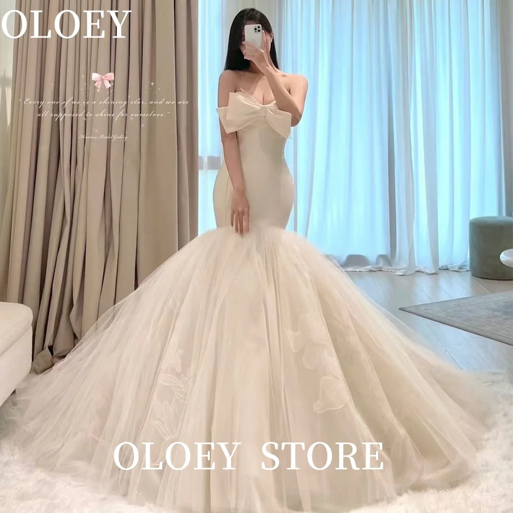 Oloey princesa sereia vestidos de casamento querida renda varredura trem vestidos de noiva espartilho luxo volta personalizado 2025