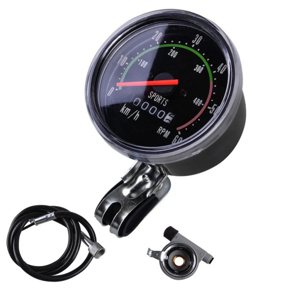 

Alloy Speedometer Mechanical Speedometer Retro Style For Road And Mountain Bikes 78cm Cable Speedometer Connection